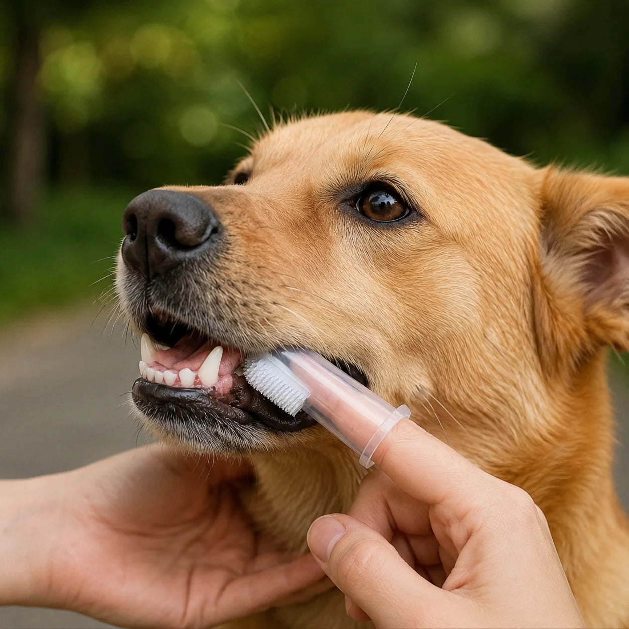 Bløde silikone fingertandbørster til hunde og katte - 6 stk.