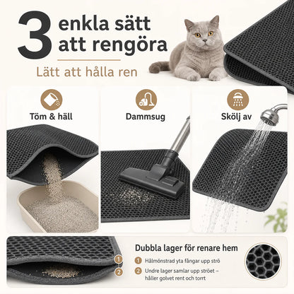 Vandtæt kattegrusmåtte med dobbelte lag