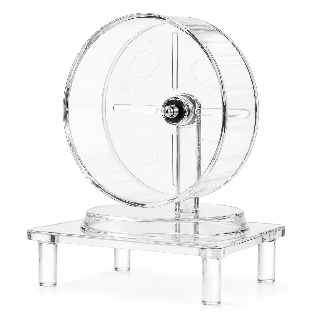 Tyst hamsterhjul i transparent design