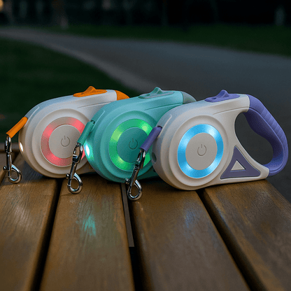 Automatisk LED-hundesnor med lommelygte 5 m