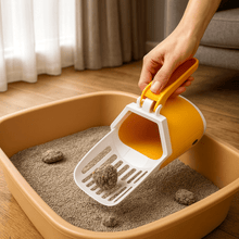 Kattegrusske med indbygget poseholder