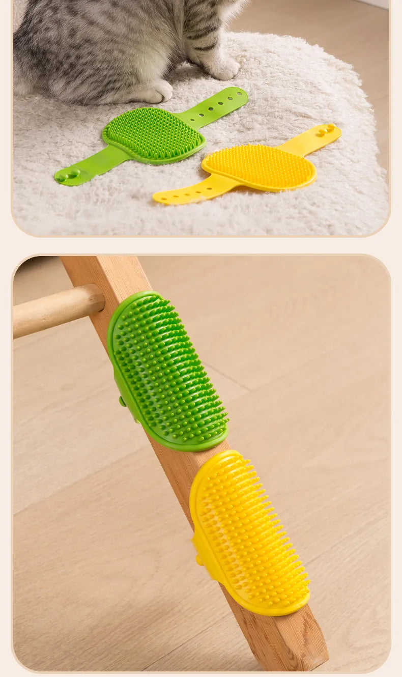 3-i-1 kattebørste – kradsebørste, massage- og fældefjerningsværktøj (selvplejende)