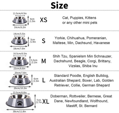 Madskål i rustfrit stål til hund og kat