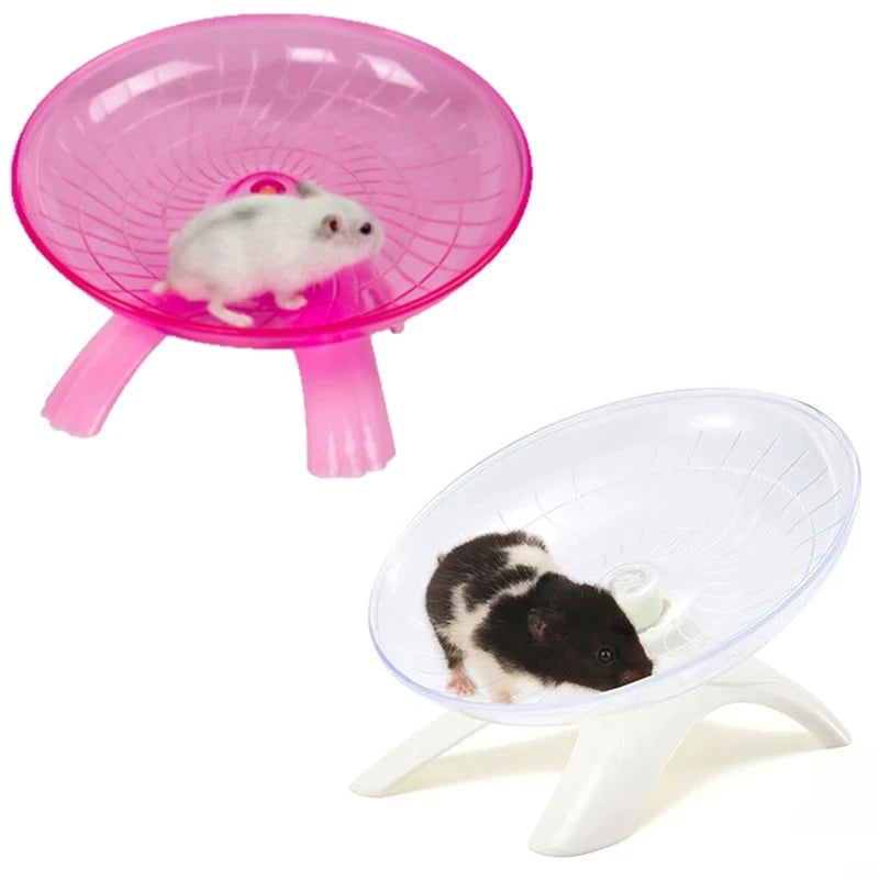 Kæledyr Hamster Løbehjul Lydløs Flyvende Tallerken Stålaksel Hjul Løbeskive Legetøj Bur Små Dyr Hamster Tilbehør