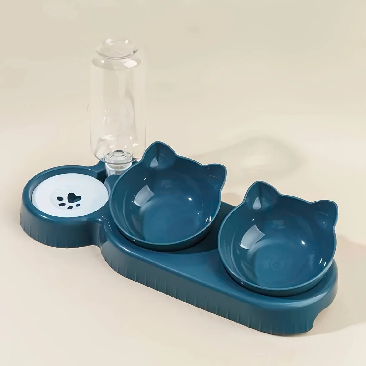 3-i-1 kattemadskål med vanddispenser