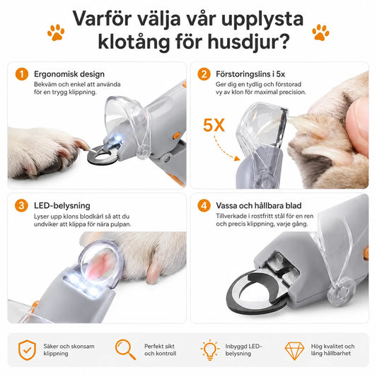 Klo-tang med LED-lys