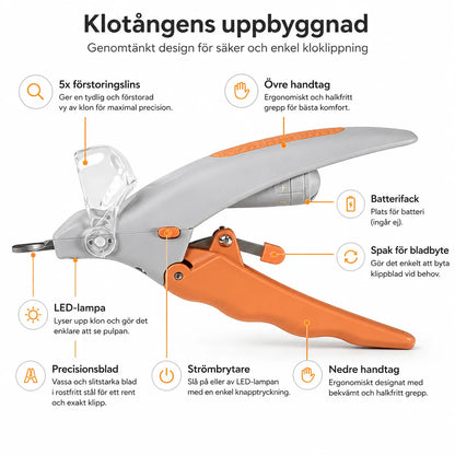Klo-tang med LED-lys
